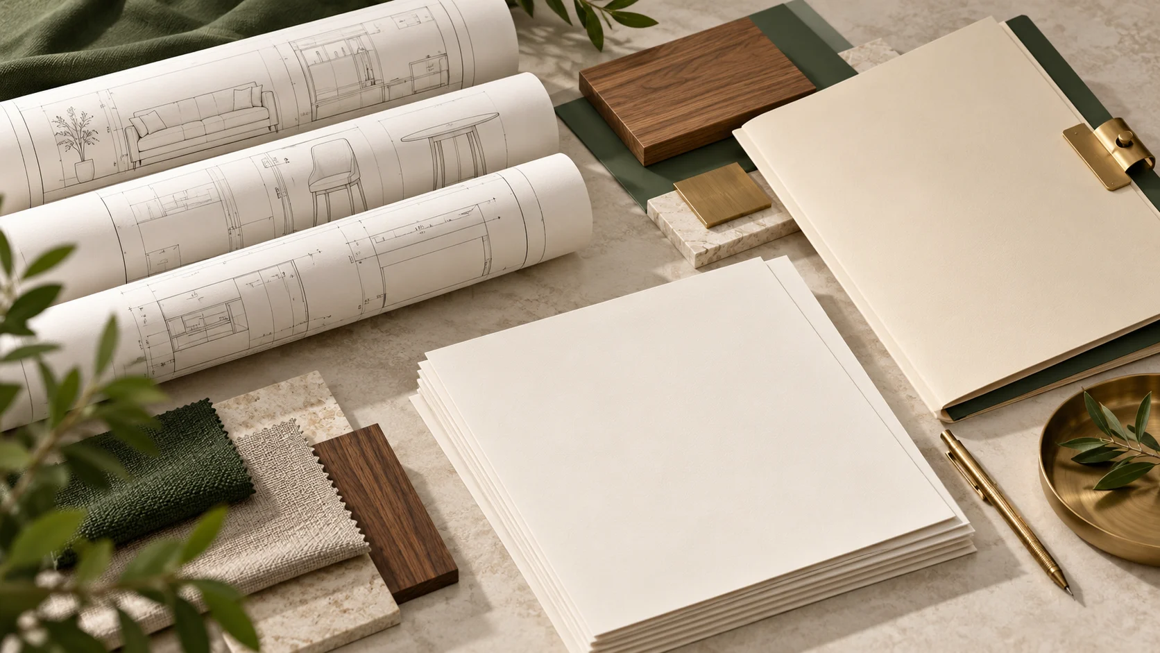 Minh họa hồ sơ bản vẽ và bảng quy cách chuẩn bị gửi xưởng báo giá nội thất